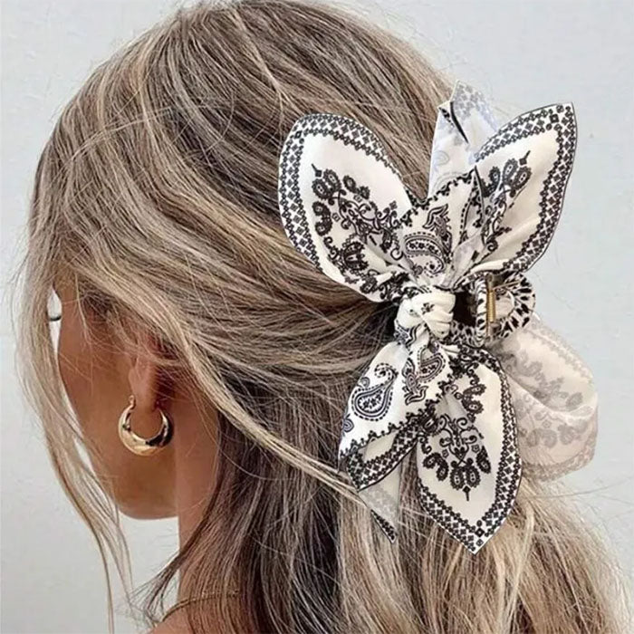 Paisley Bow Hair Claw