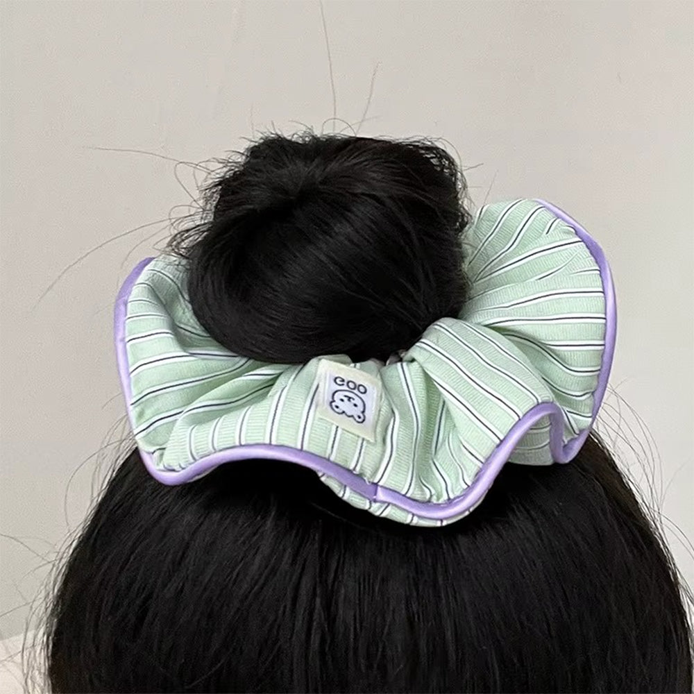 Pastel Stripe Pajama Style Scrunchies