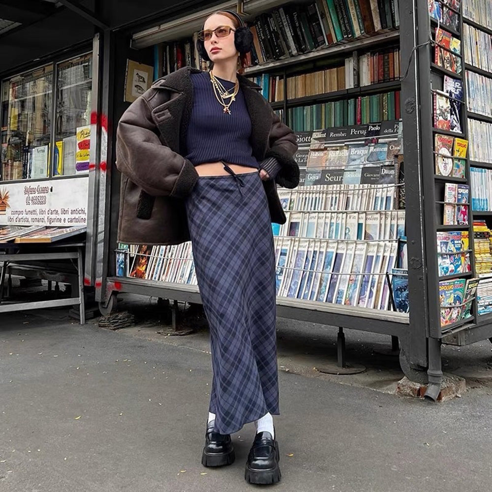 Campus Secrets Plaid Maxi Skirt