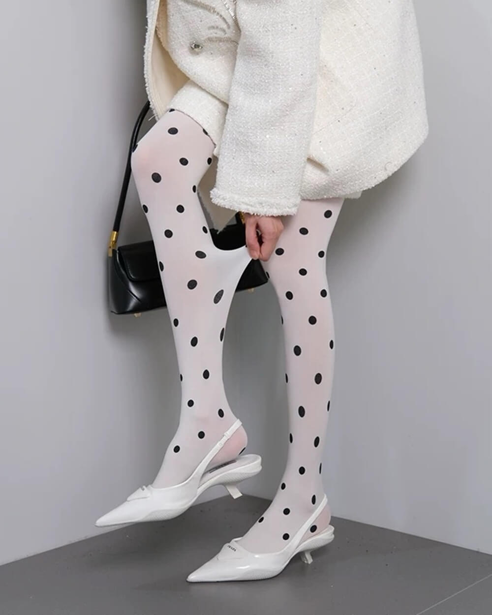 Missed Calls Polka Dot Tights