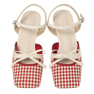 Preppy Gingham Bow Sandals
