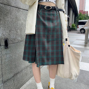 Preppy Style Checkered Kilt Skirt