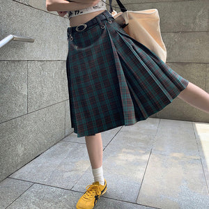 Preppy Style Checkered Kilt Skirt