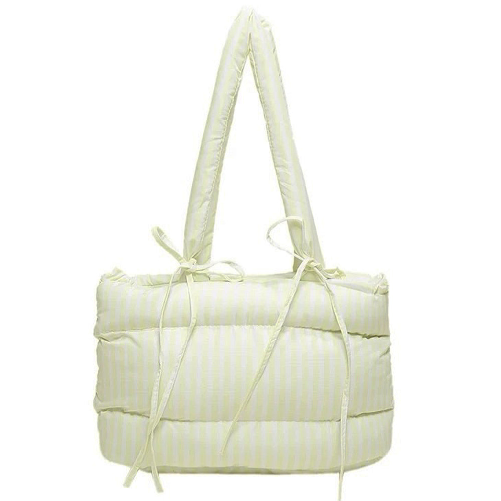 Puffer Striped Shoulder Bag