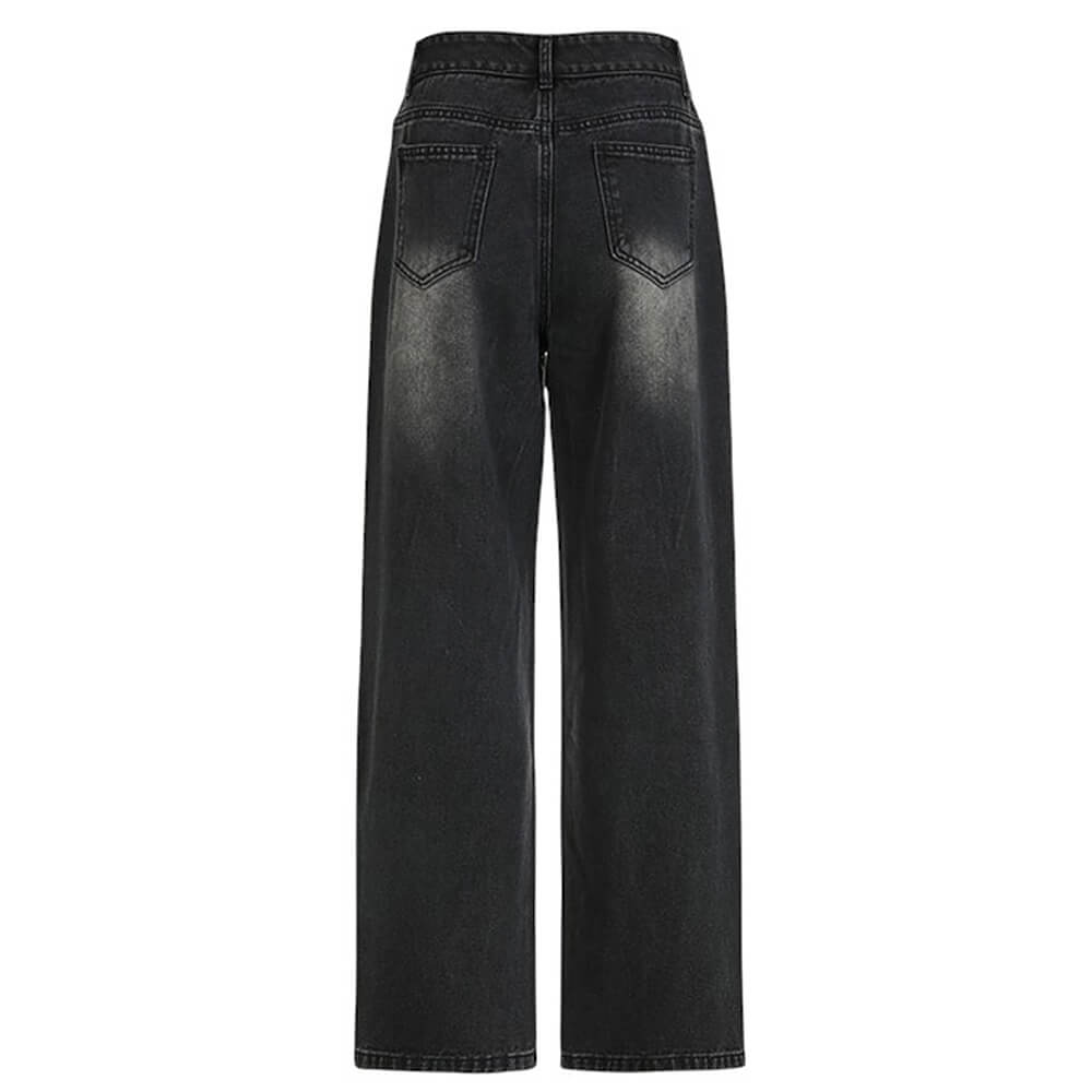 Midnight Rhinestone Baggy Jeans