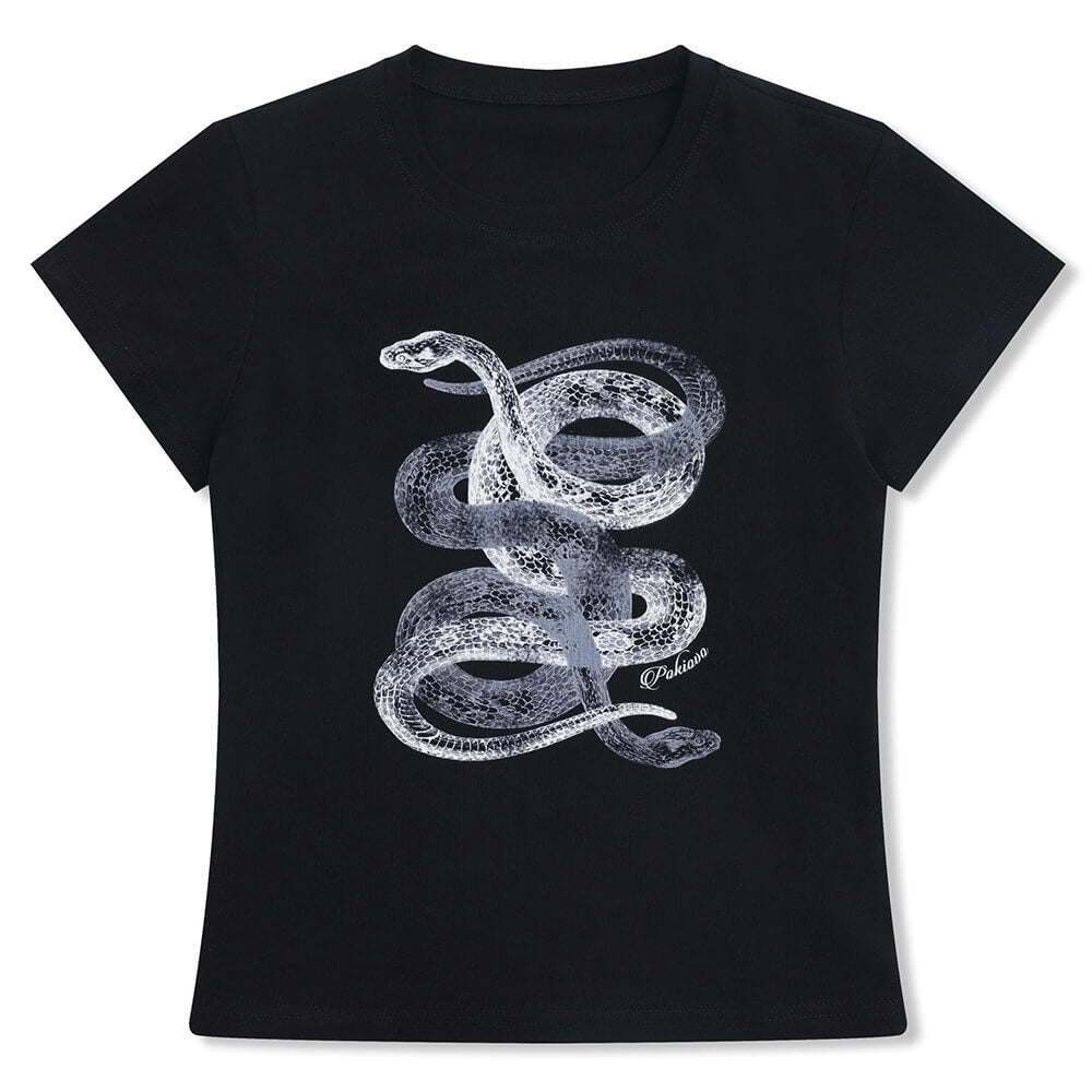 Snake Graphic Fitted T-Shirt