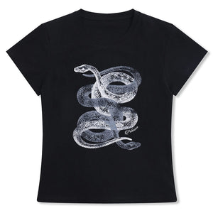 Snake Graphic Fitted T-Shirt