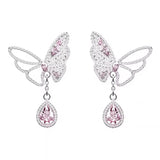 Sparkling Butterfly Drop Earrings