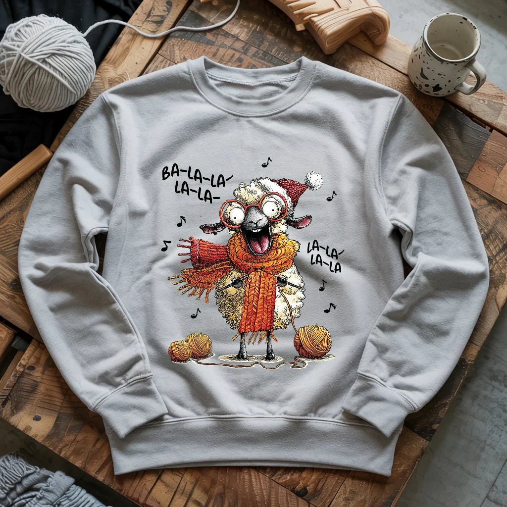 Fa-la-la Knitting Sheep Sweatshirt