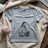 Jesus Crochet Lady V-neck