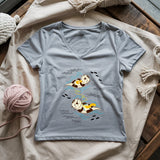 Otterly Knitting Away Lady V-neck