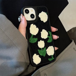 Tulip Embroidery iPhone Case
