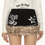 Ferocious Fancy Fuzzy Denim Skirt